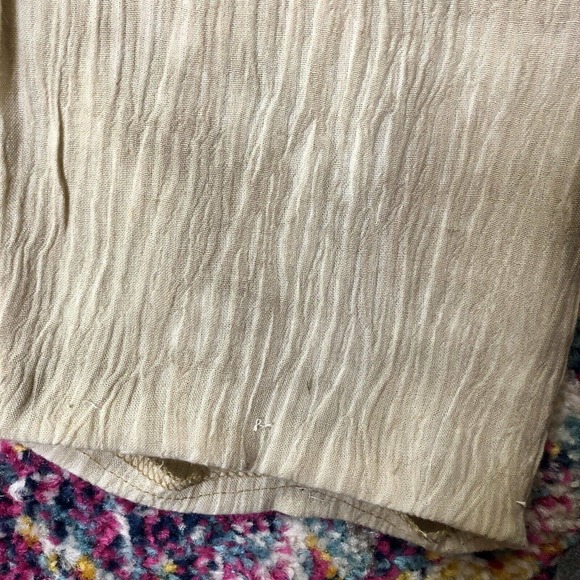 Vintage 80s On The Rocks Jumpsuit Lace Crinkle Wrinkle Tie Front - Picture 7 of 16